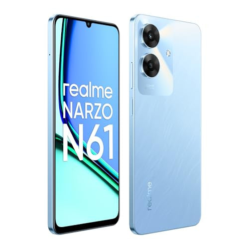 realme NARZO N61 Voyage Blue4GB RAM64GB Storage 90Hz Eye Comfort Display  IP54 Dust  Water Resistance  48-Month Fluency  Charger in The Box