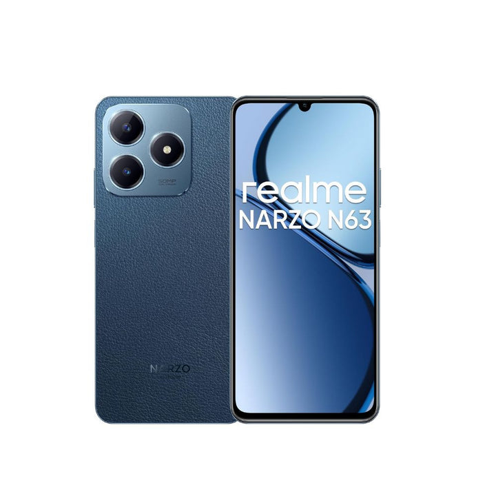 realme NARZO N63 Leather Blue 4GB RAM64GB Storage 45W Fast Charge  5000mAh Durable Battery  7.74mm Ultra Slim  50MP AI Camera  AI Boost