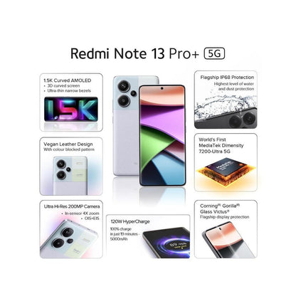 Redmi Note 13 Pro Fusion Purple 12GB RAM 256GB Storage  Worlds first Mediatek 7200 Ultra 5G  200MP Hi-Res Camera  1.5K Curved AMOLED  120W HyperCharge