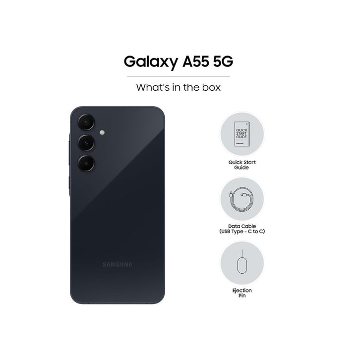 Samsung Galaxy A55 5G Awesome Navy 12GB RAM 256GB Storage  Metal Frame  50 MP Main Camera OIS  Nightography  IP67  Corning Gorilla Glass Victus  sAMOLED with Vision Booster