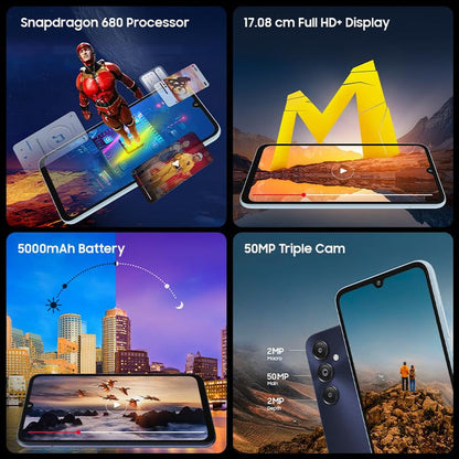 Samsung Galaxy M14 4G Sapphire Blue4GB64GB  50MP Triple Cam  5000mAh Battery  Snapdragon 680 Processor  2 Gen. OS Upgrade  4 Year Security Update  8GB RAM with RAM Plus  Without Charger