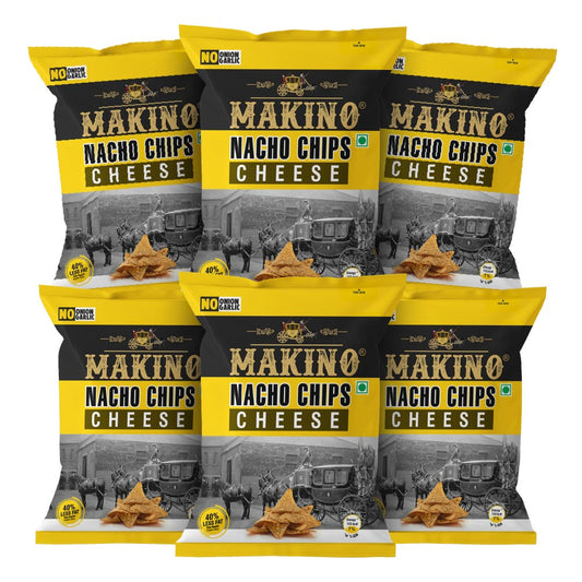 Makino No Onion No Garlic Nachos Chips Cheese Each 60 gm Pack of 6