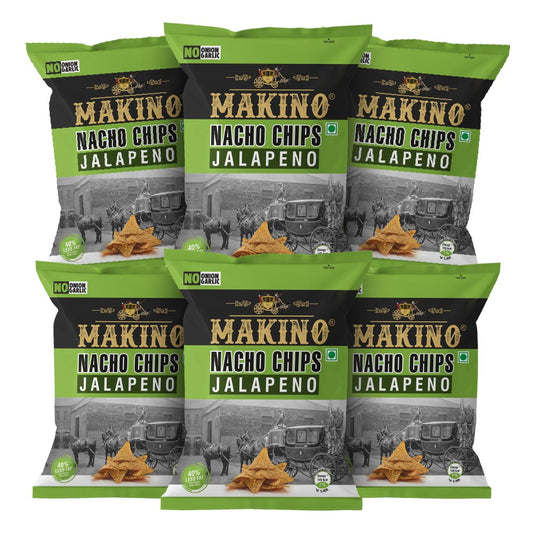 Makino No Onion No Garlic Nacho Chips Jalapeno Each 60 gm Pack of 6