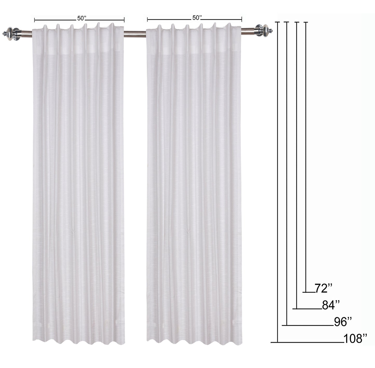 Slub Cotton Window Curtains white linen living room curtains 2 panel sets modern curtains for living room Reverse Tab Top 50 x 108 inch set of 2 Panelsboho cafDoorway curtains by Lushomes