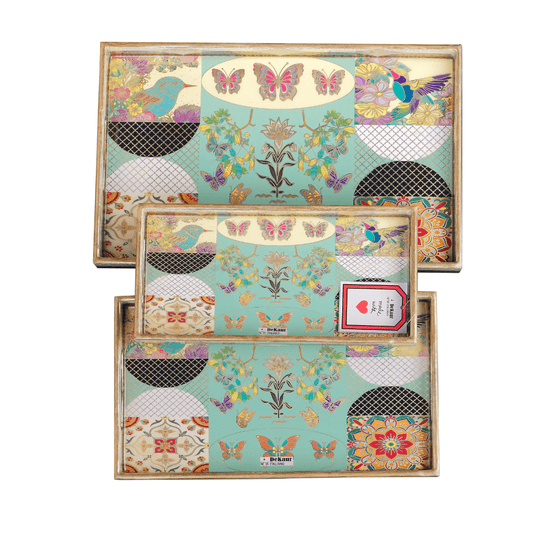 Rajasthan print Rectangle Serving Tray Set of 3 for Home  Dining Table